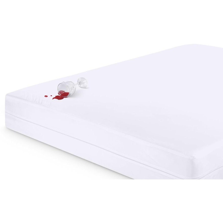 Utopia Bedding zipped waterproof mattress encasement on a bed